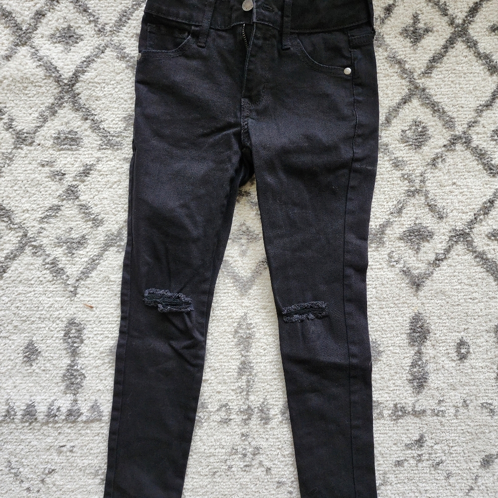 Girls Size 8 Black Ripped Jeggins
